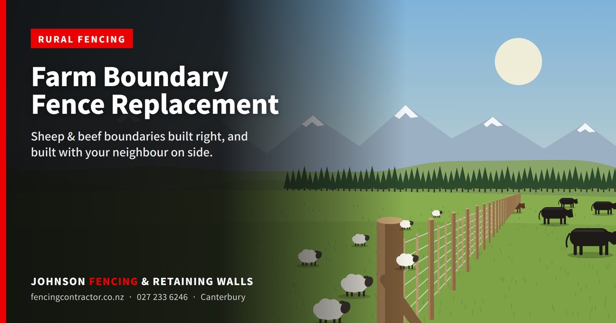 Farm fence with sheep and mountains.